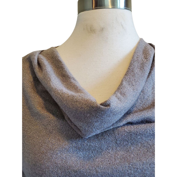 Classiques Entier Women's Beige Shimmer Long Sleeve Cowl Neck Sweater Size S - Picture 2 of 6